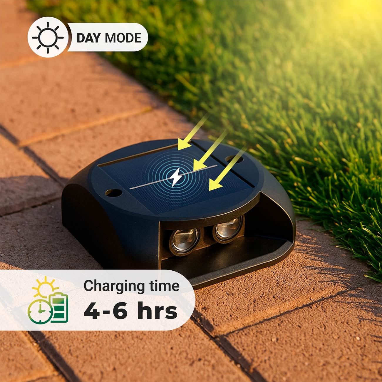 Luz LED solar de exterior - 3000K - 2 LED - 15lm - IP65