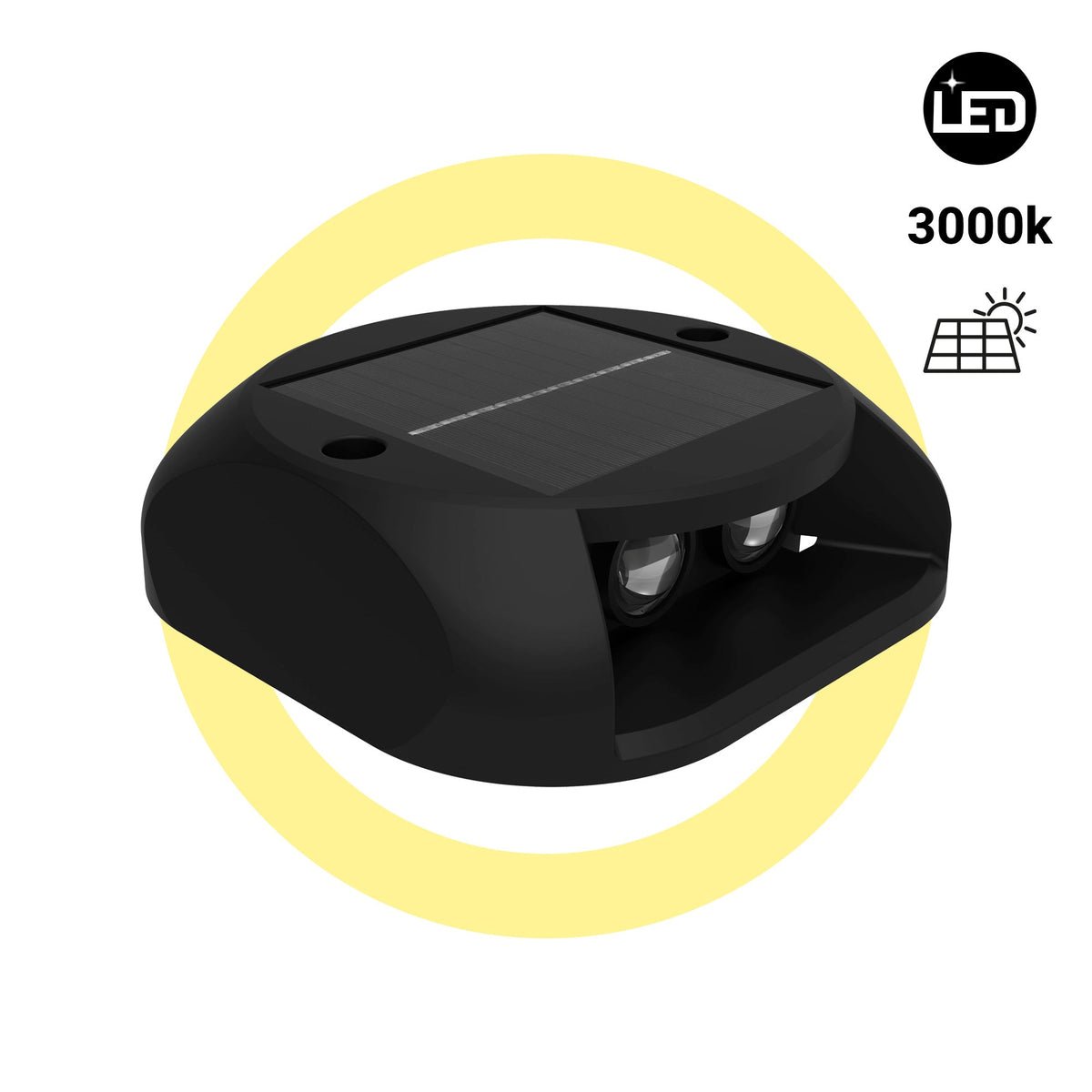 Luz LED solar de exterior - 3000K - 2 LED - 15lm - IP65