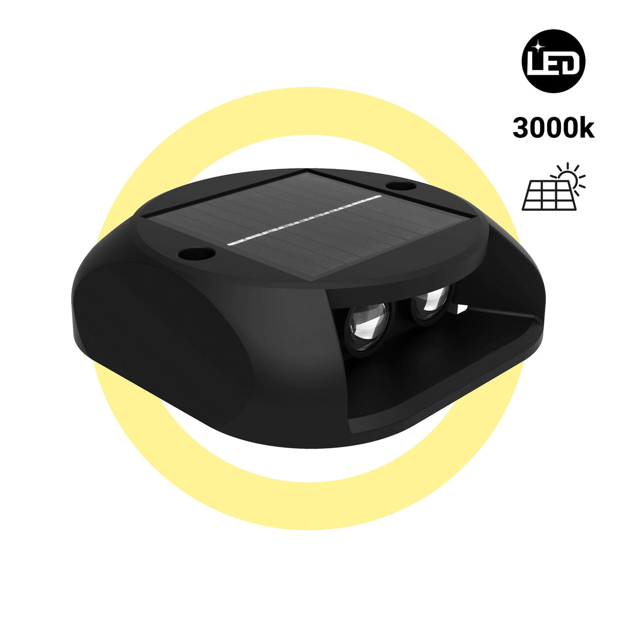 Luz LED solar de exterior - 3000K - 4 LED - 15 lm - IP65