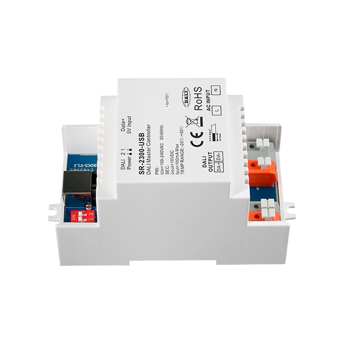 Controlador maestro DALI para carril DIN - USB - 64 dispositivos