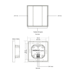 Interruptor de pared DALI-2 - 2 teclas programables - Bus DALI