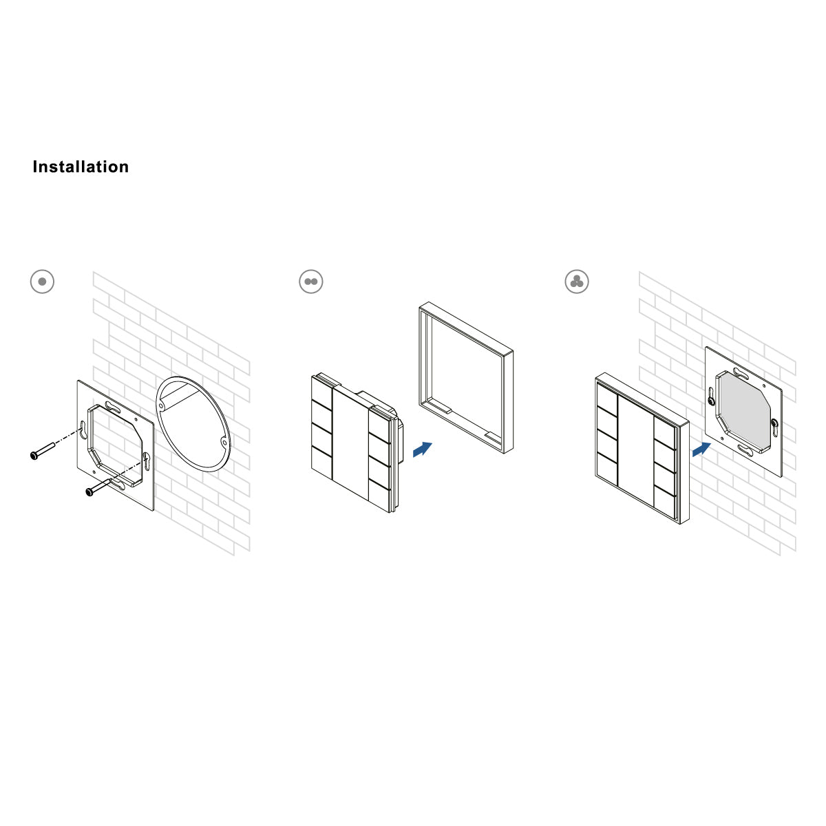 Interruptor de pared DALI-2 - 2 teclas programables - Bus DALI