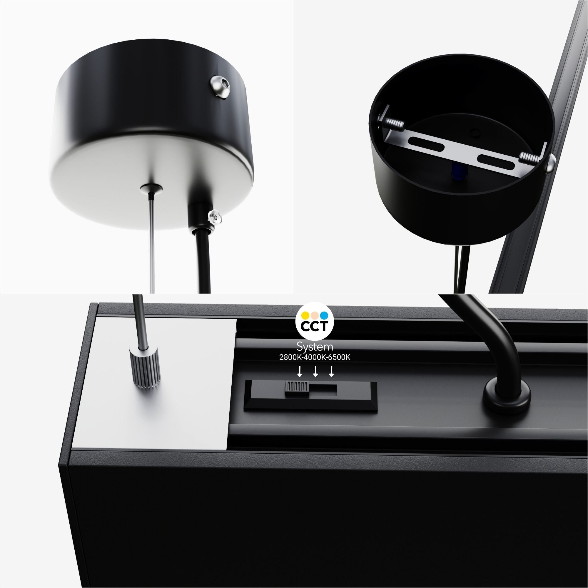 Lámpara lineal LED DOB CCT - 60W - 180cm - 120lm/W - PVC - Suspensión