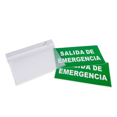 Luz de emergencia permanente con cartel "SALIDA DE EMERGENCIA" - Suspensión