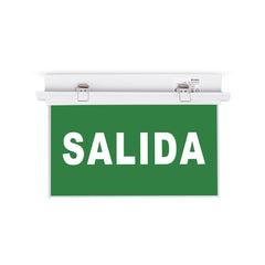 Luz de emergencia permanente con cartel "SALIDA" - Empotrable
