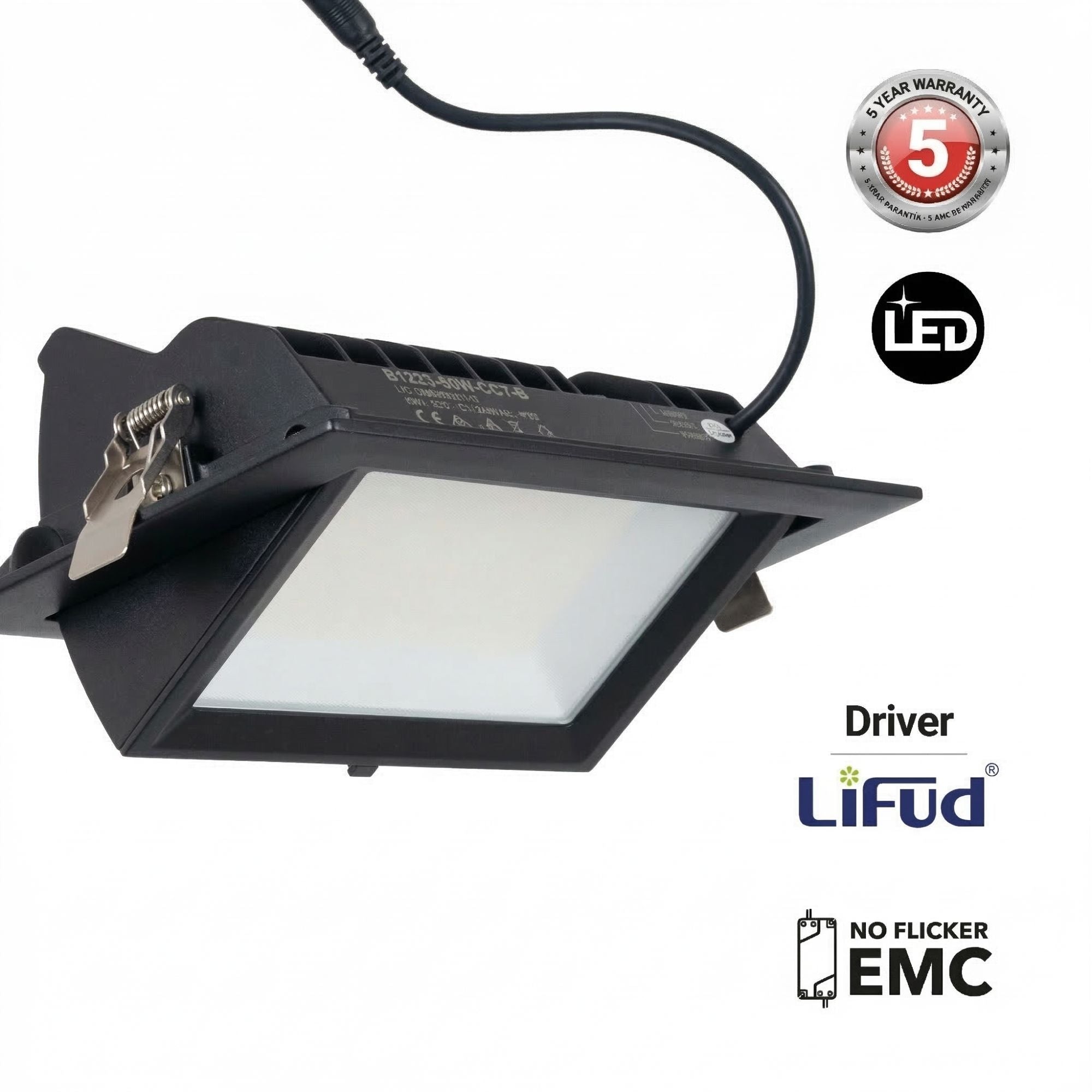 Downlight LED rectangular orientable CCT 60W  - 100° Driver LIFUD