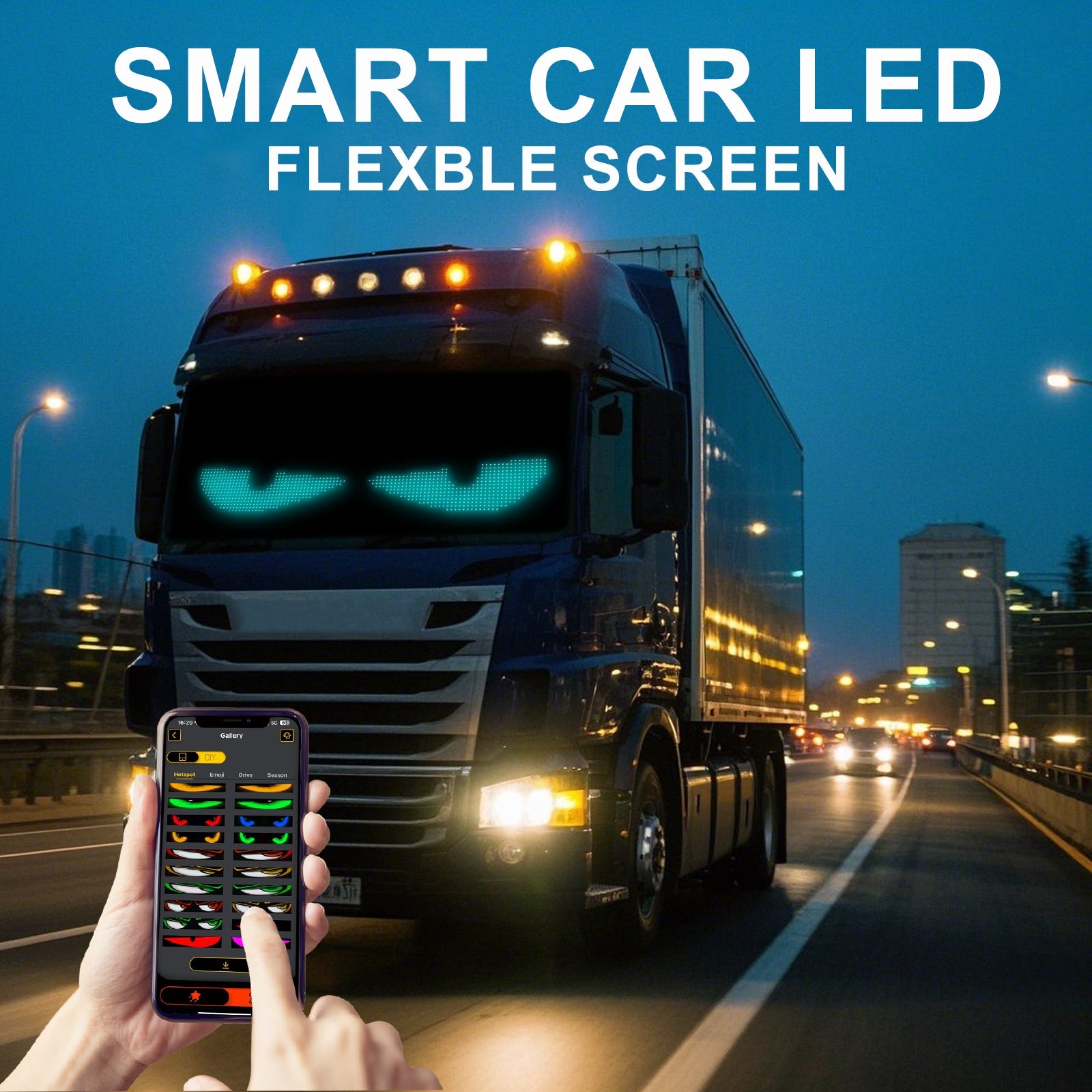 Display LED flexible doble - 12 x 59,5 cm - USB + Bluetooth + mando a distancia