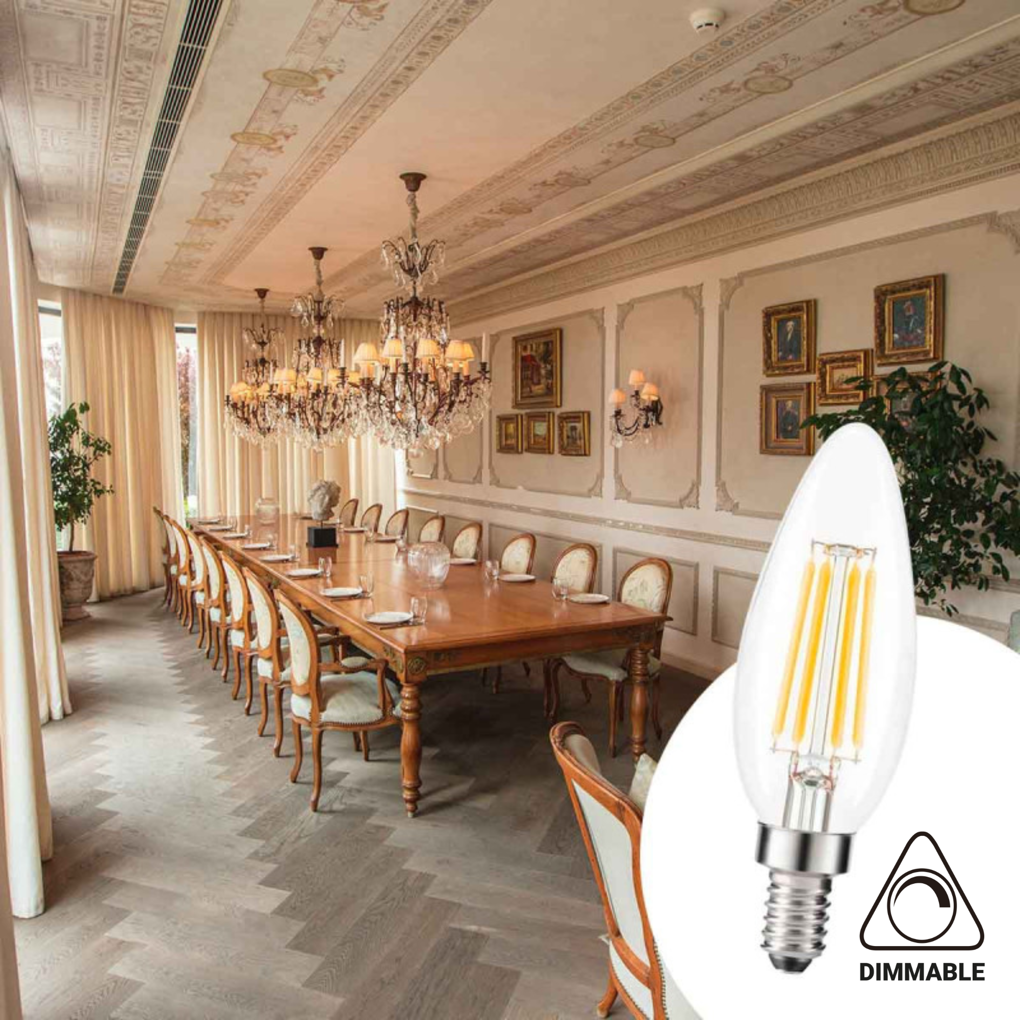 Bombilla LED Vela E14 5W Regulable C35 – 550 Lúmenes