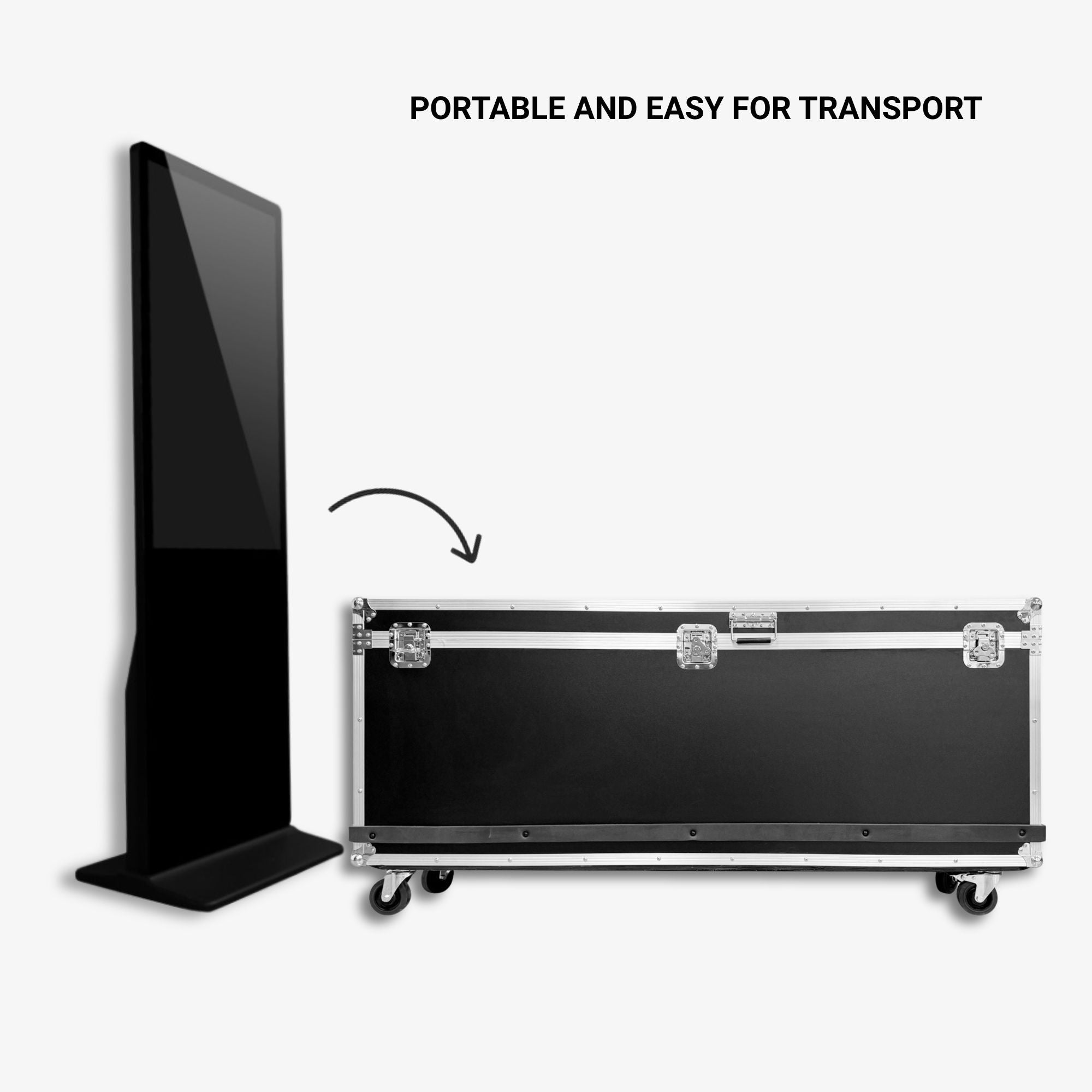 Flight Case para Tótem LCD DLS43 - con Foam, Ruedas y Asas – Transporte Seguro en Ferias y Eventos