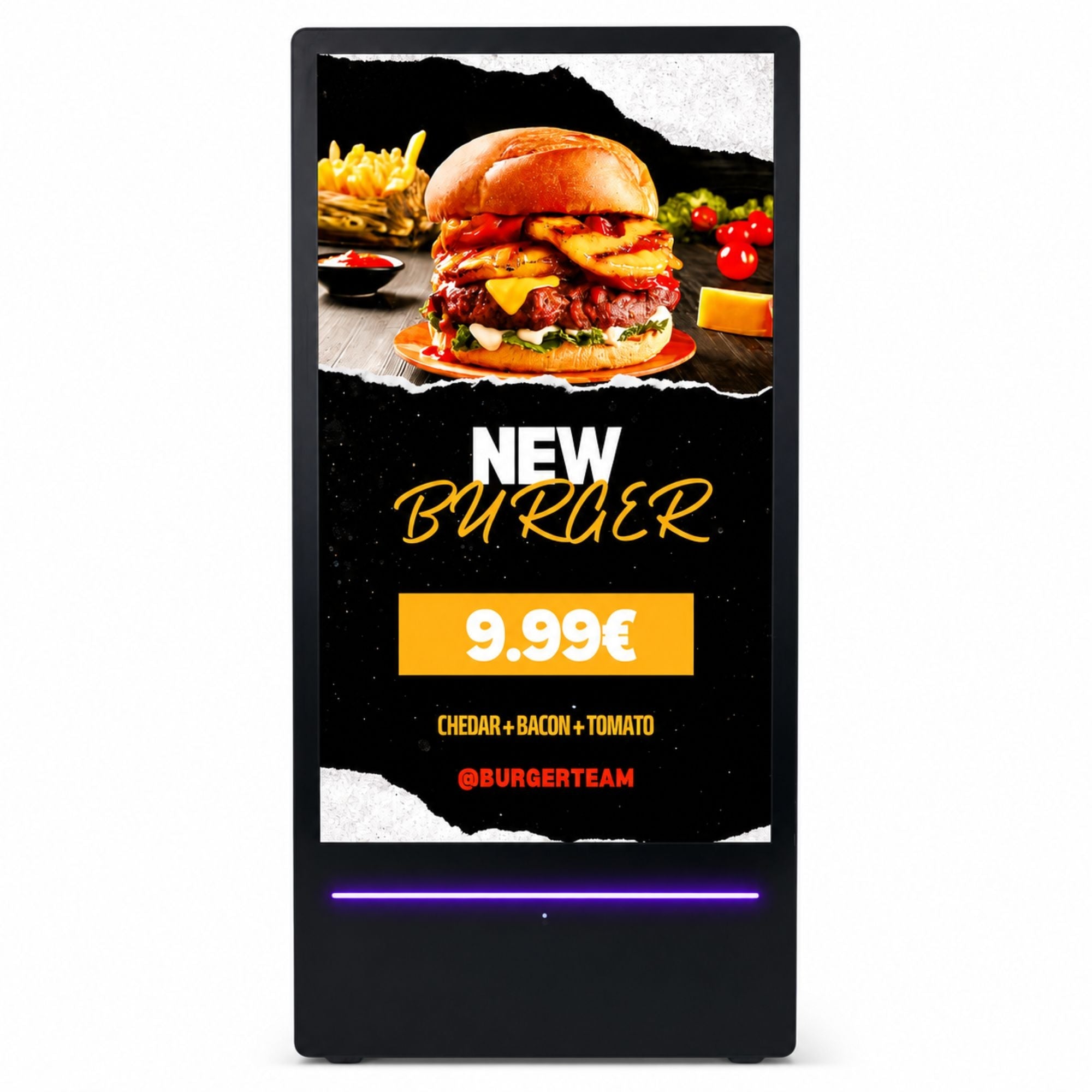 Display publicitario portátil 43'' exterior - LCD full HD - Con ruedas y batería