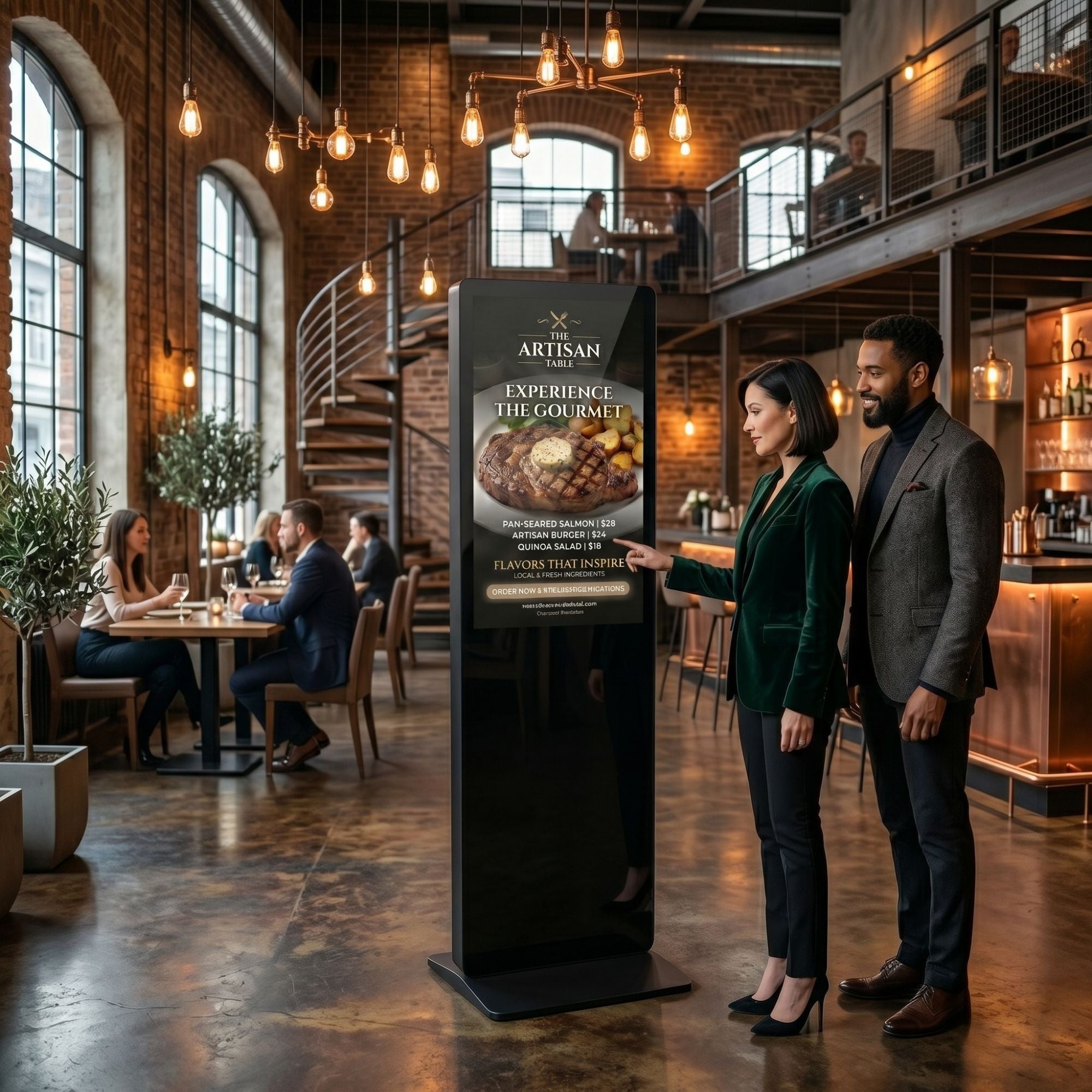 Tótem Publicitario Digital  No Tactil 32" Full HD -  Android 13 – Cartelería Vertical para Interior