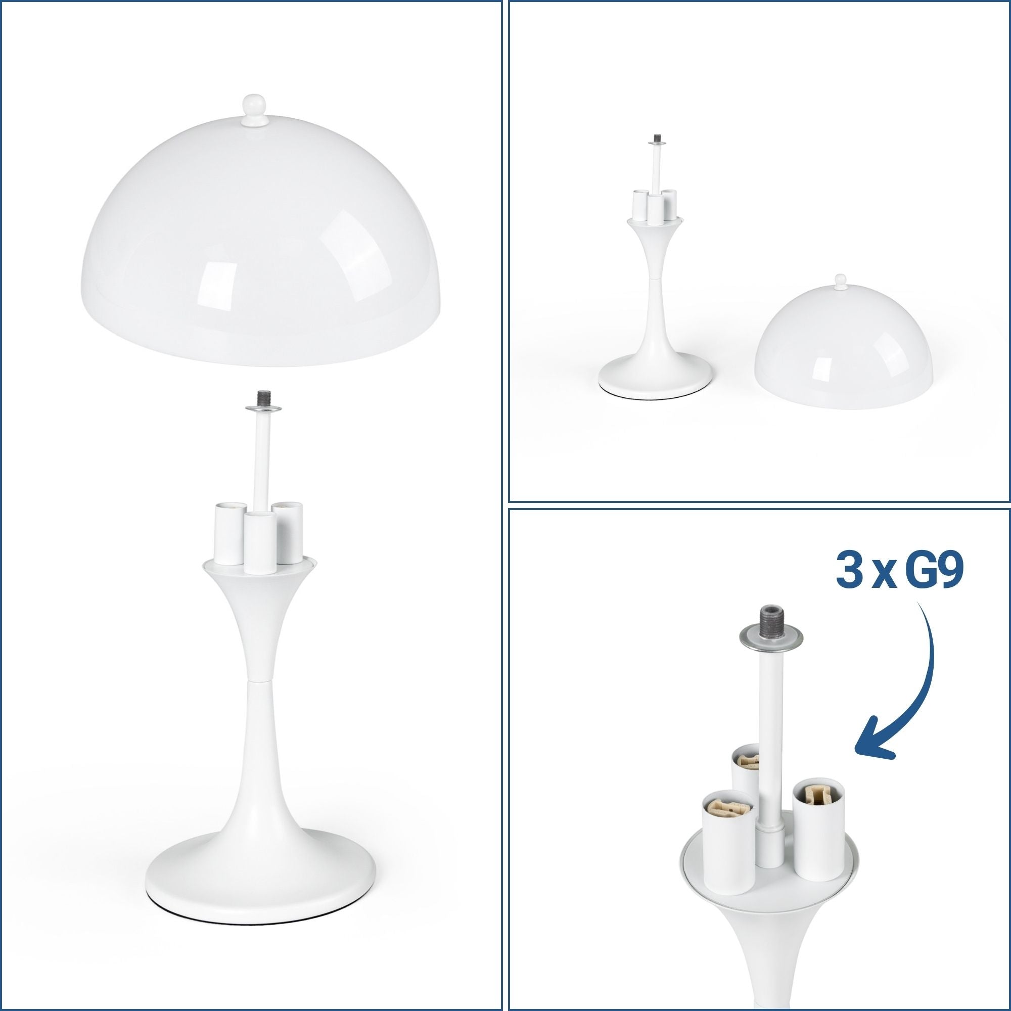 Lámpara de mesa de diseño "MART" - 3 x G9