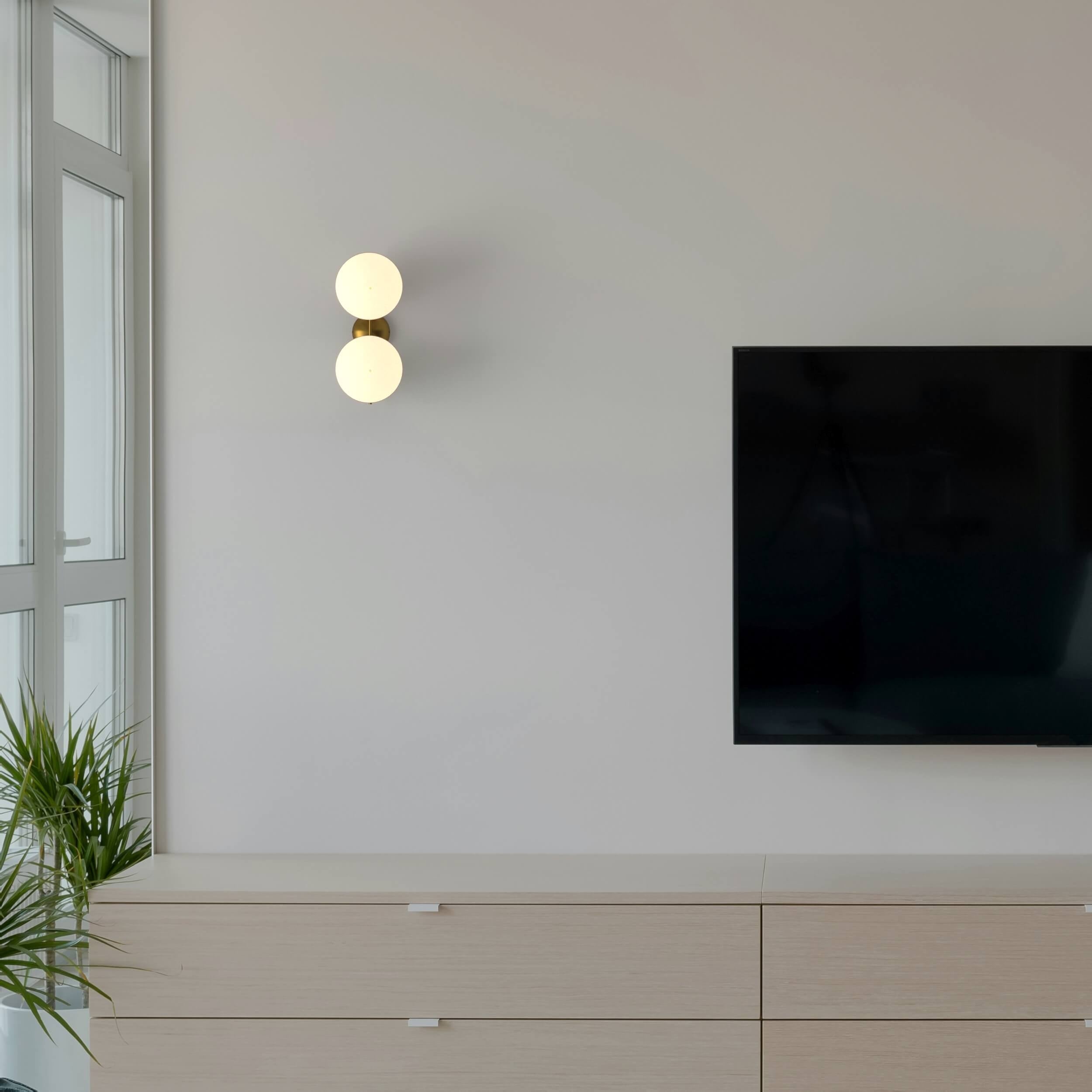 Aplique de pared doble bola cristal "VIC 150" - E27 - Ø 15cm