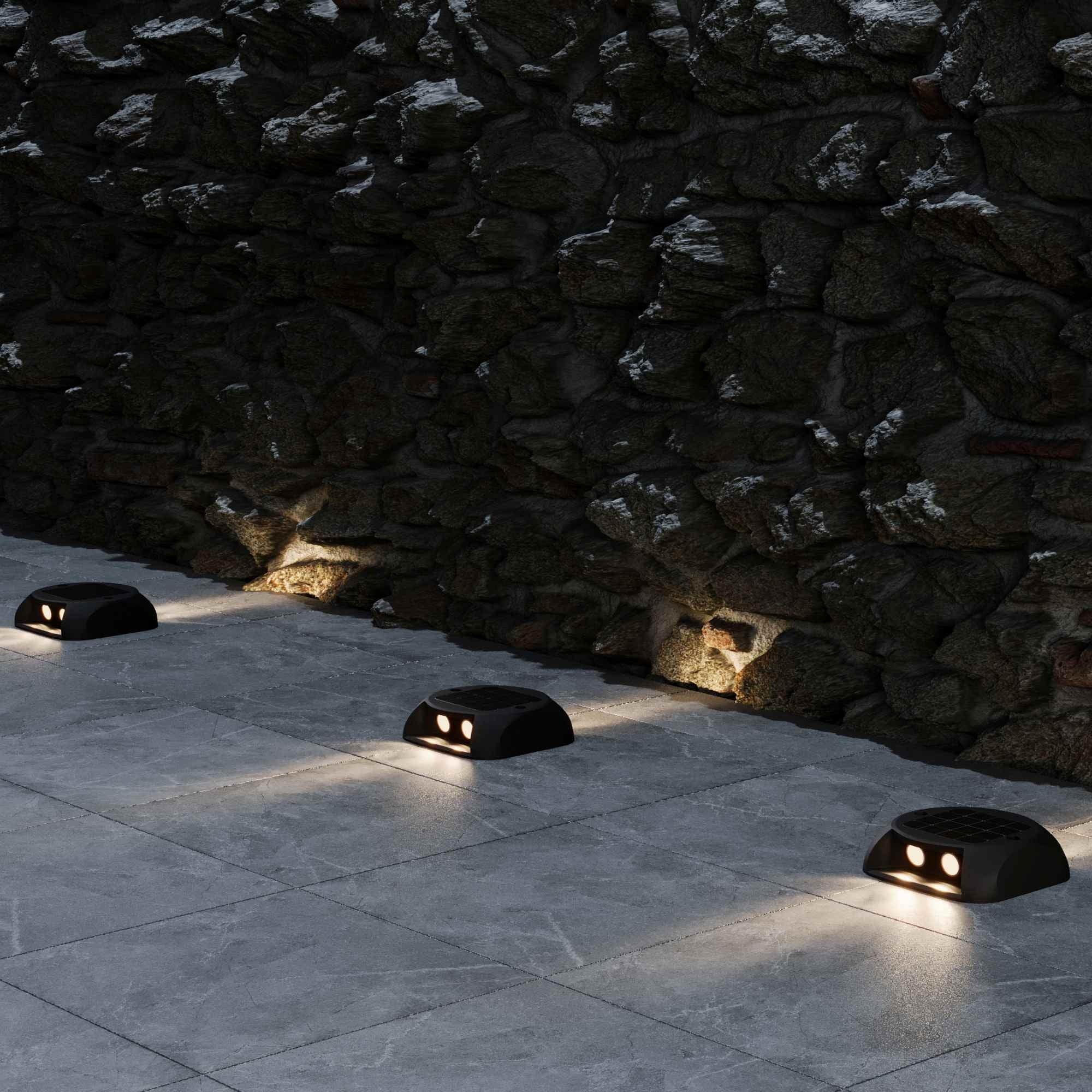 Luz LED solar de exterior - 3000K - 4 LED - 15 lm - IP65