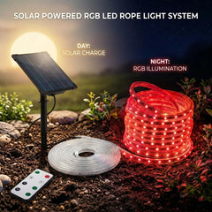 Tira LED solar exterior con mando 40W - 10 metros - IP65 - Disponible RGB y 2700K