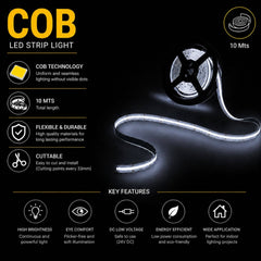 Tira LED COB 24V DC - RGBCW - 19W/m - 12mm - IP20 - Rollo de 10 metros - Corte 33mm